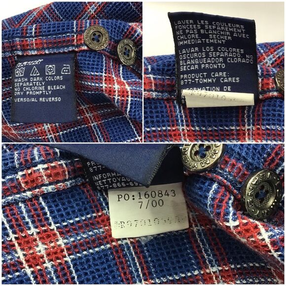 Vintage Tommy Hilfiger mens shacket Shirt m 90s y2k plaid preppy 80s oversized - Picture 10 of 12